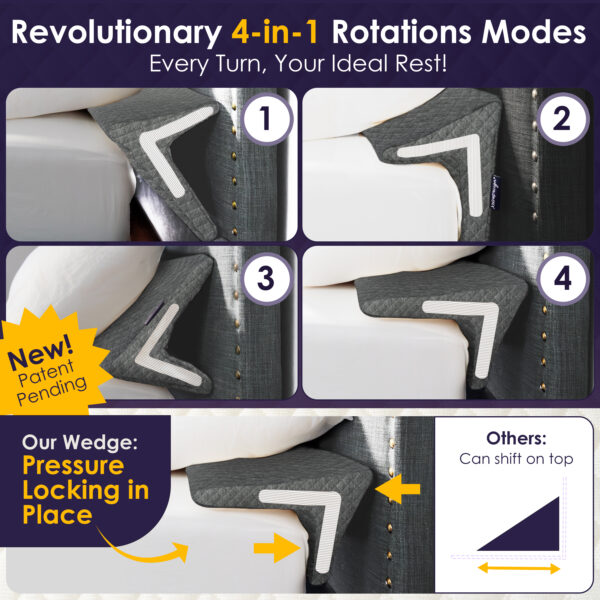 Bed Wedge Pillow - Grey - Image 3