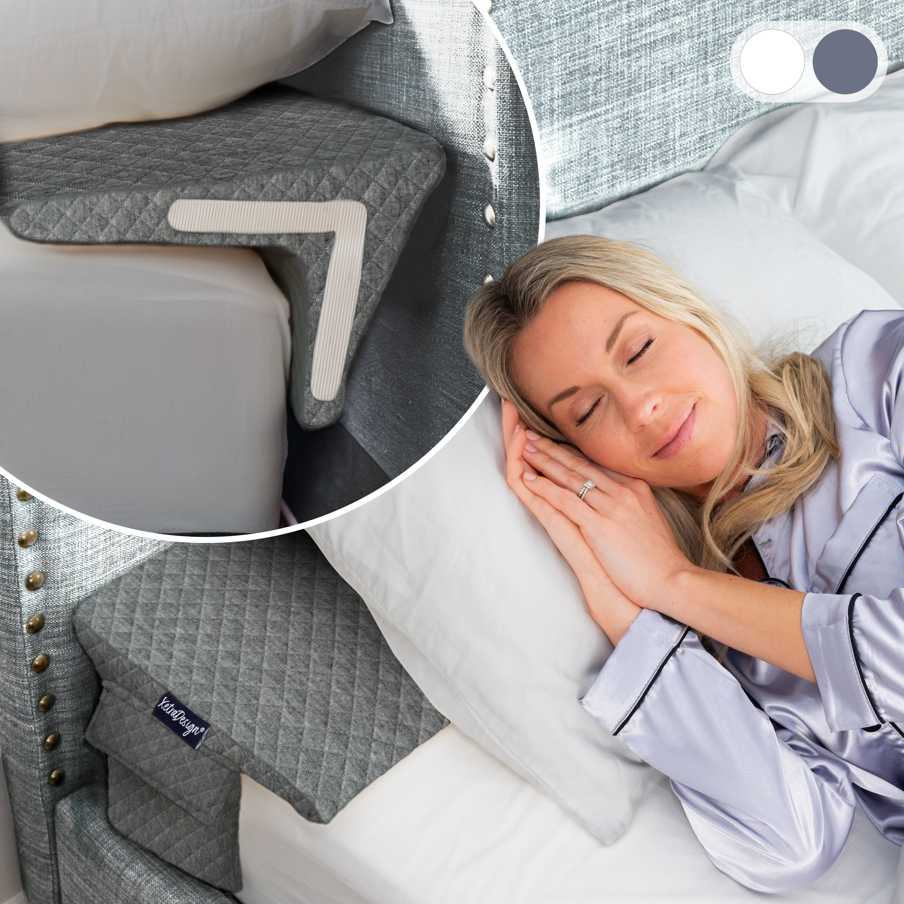 Bed Wedge Pillow - Grey