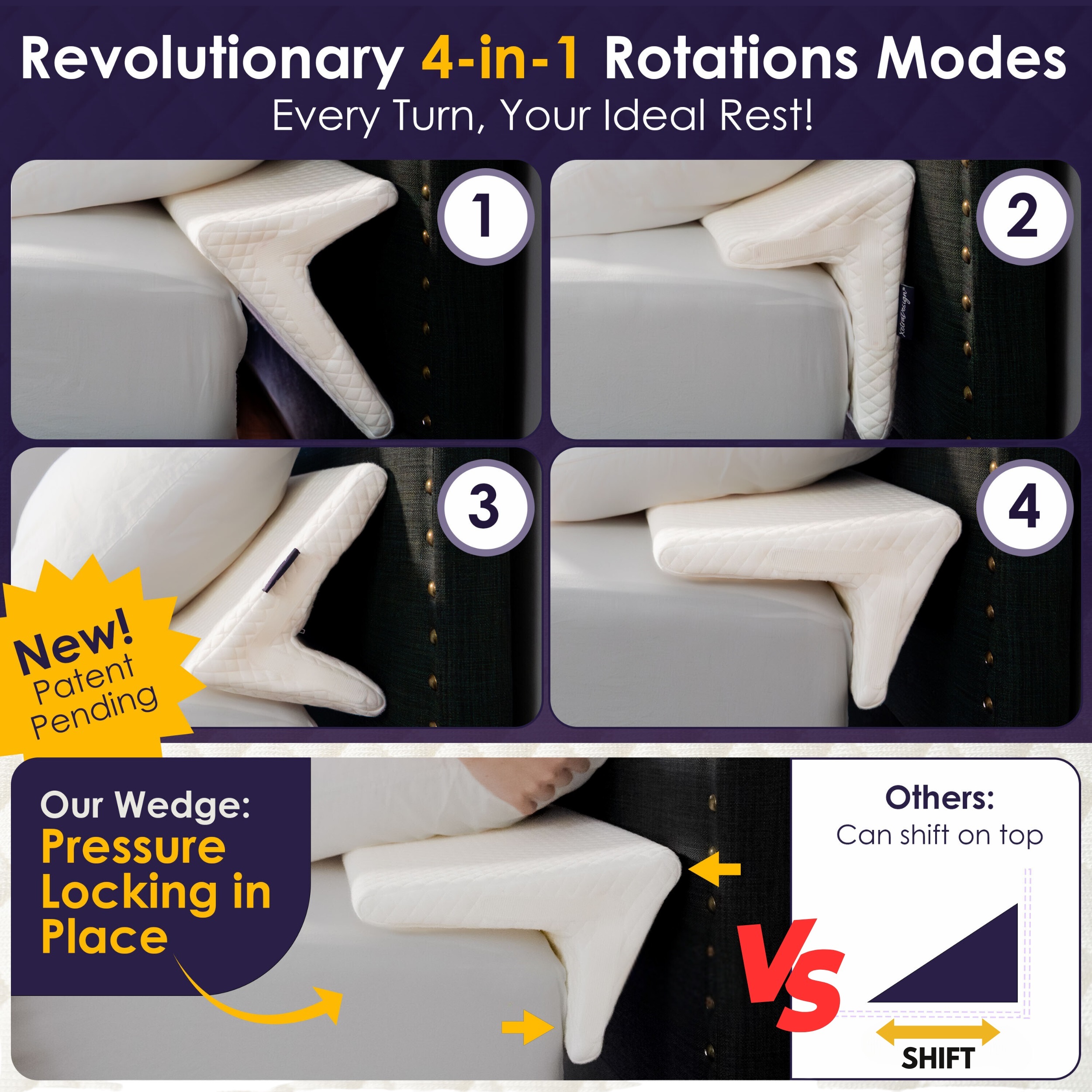 Bed Wedge Pillow - White - Image 3